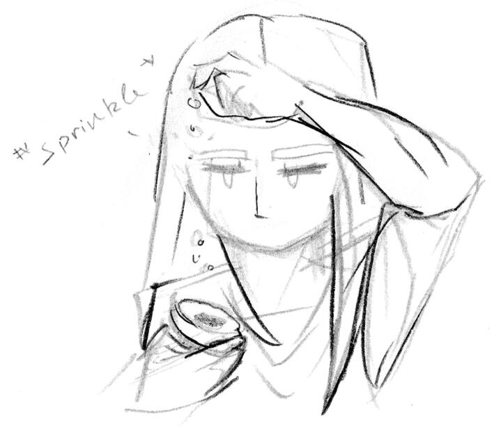 Radwig (chibi) eating a boiled egg